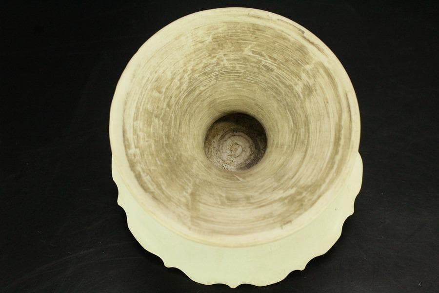 中国美術 白磁 高碗 台 二件 φ11.3cm(LC513)