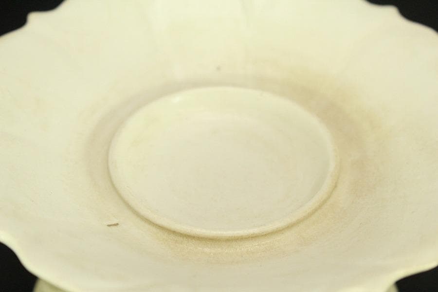 中国美術 白磁 高碗 台 二件 φ11.3cm(LC513)