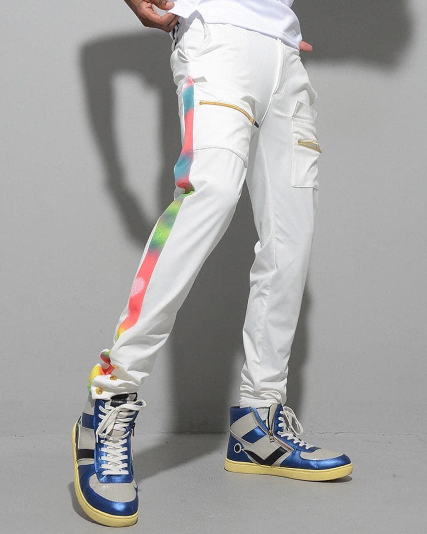 ラッセルノ ゴルフ ストレッチ スキニー カーゴ ロングパンツ ホワイト L 5