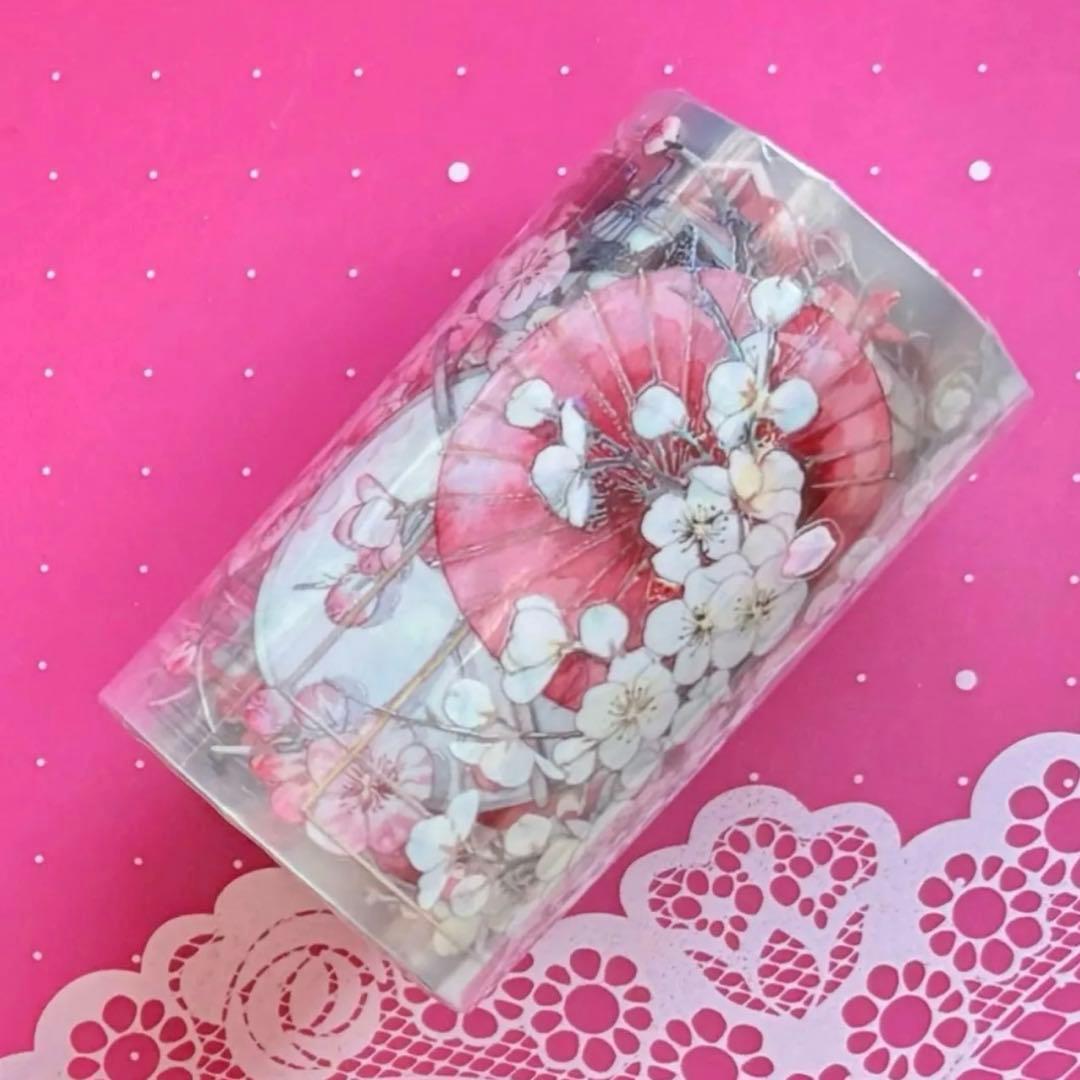 贝壳光 瑞雪寻梅 7.5cm×5m 海外マスキングテープ　海外マステ　和柄