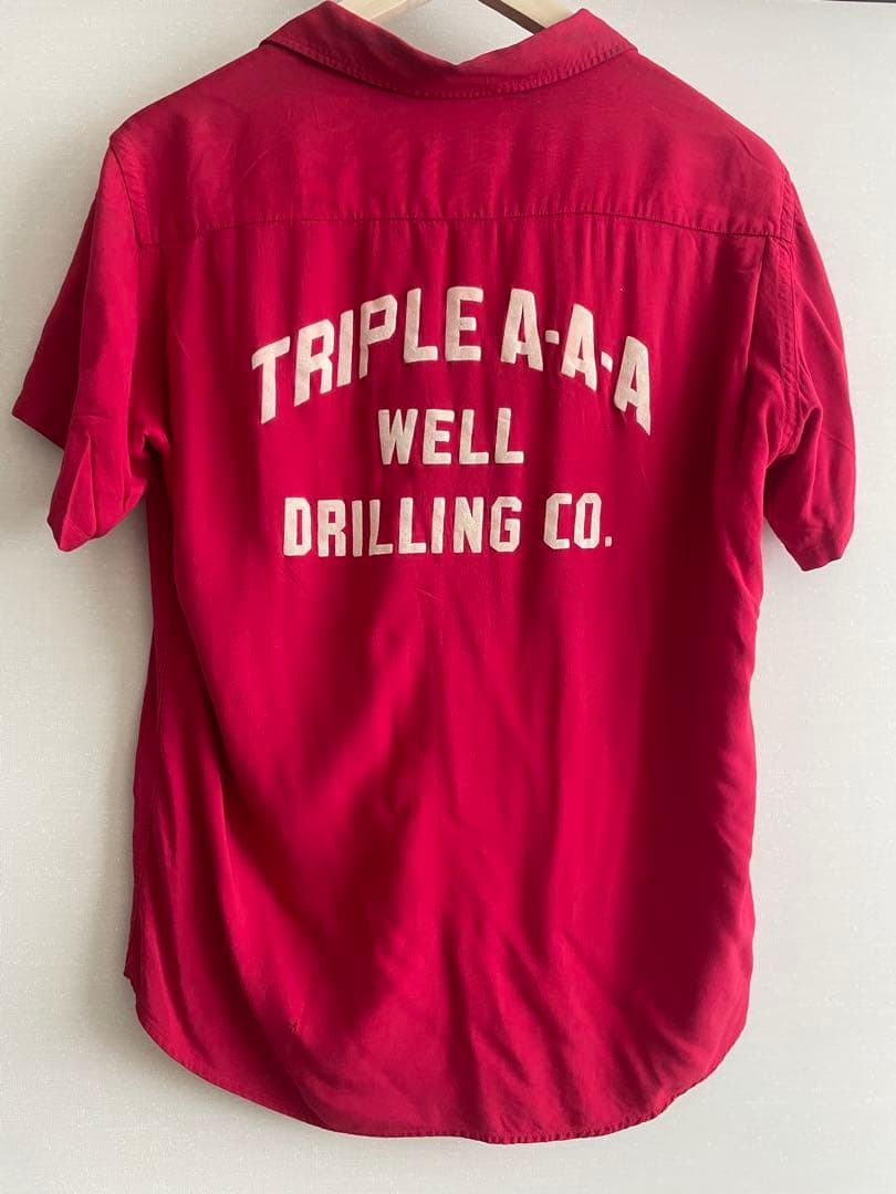 50’s ボーリングレーヨンシャツHilton 赤