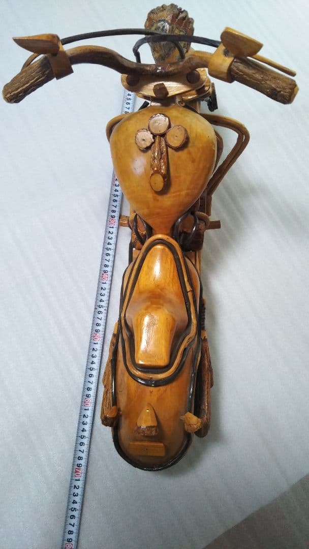 (値下げ)ハーレー風ビンテージ木製バイク　67cm最高級逸品