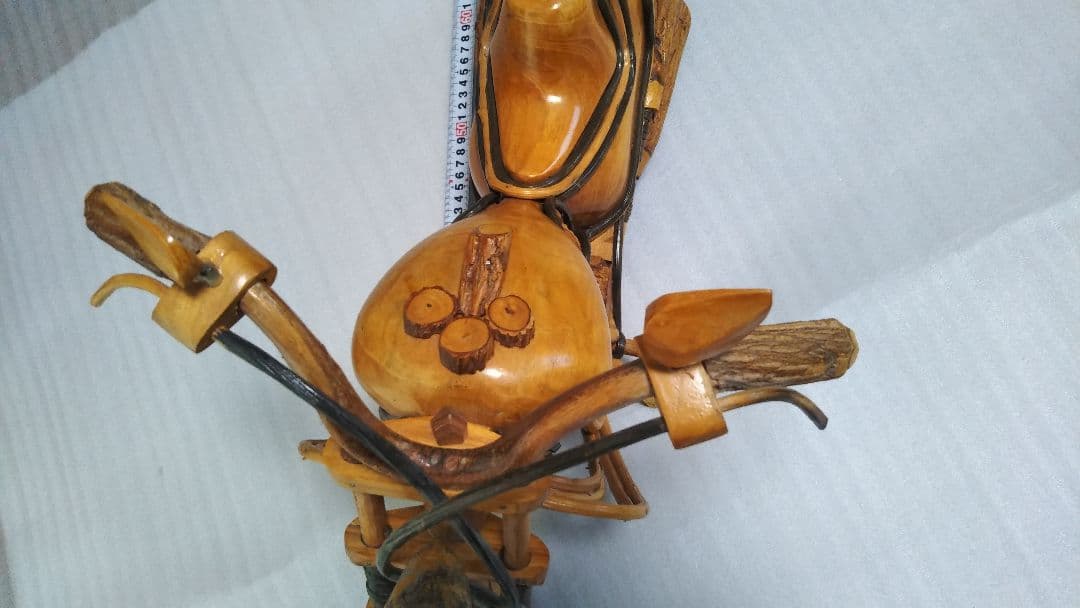 (値下げ)ハーレー風ビンテージ木製バイク　67cm最高級逸品