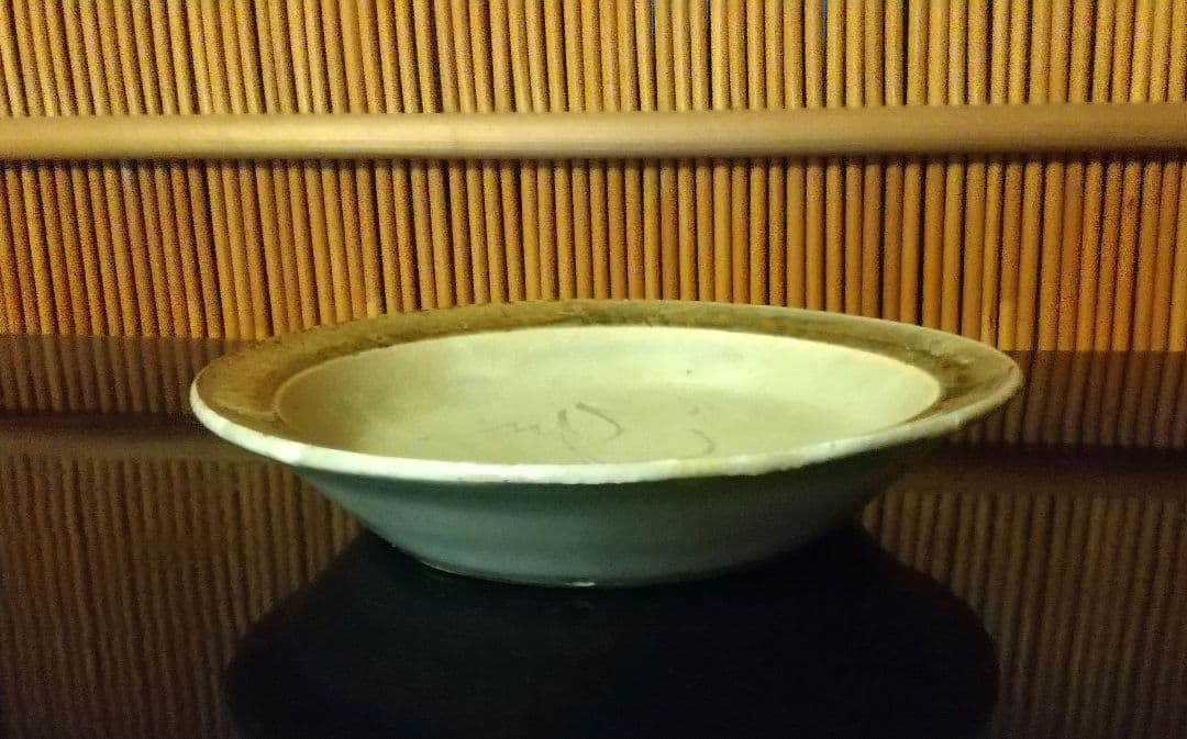 骨董 明治の酒津焼　秋草芒に虫の図　丸皿四枚！渋い