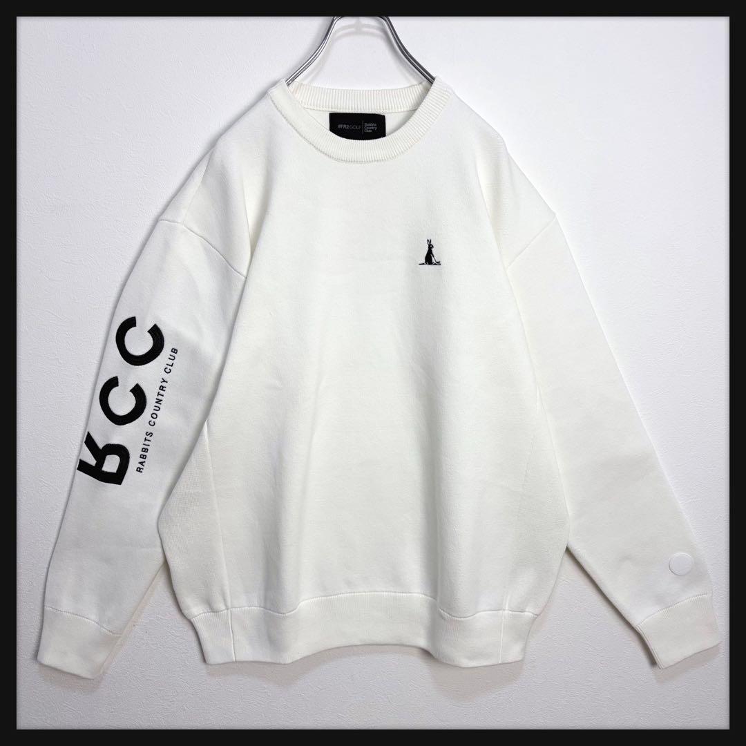 【美品★XL】FR2ゴルフ アーム刺繍 胸刺繍ロゴ クリーム スウェット 即完売