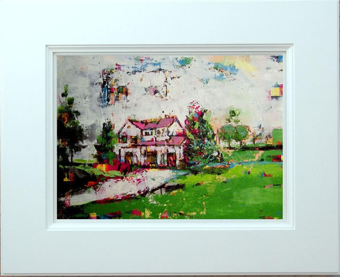 油絵 菅家令子 絵 絵画 インテリア 額付(黒) uF6-060704 風景