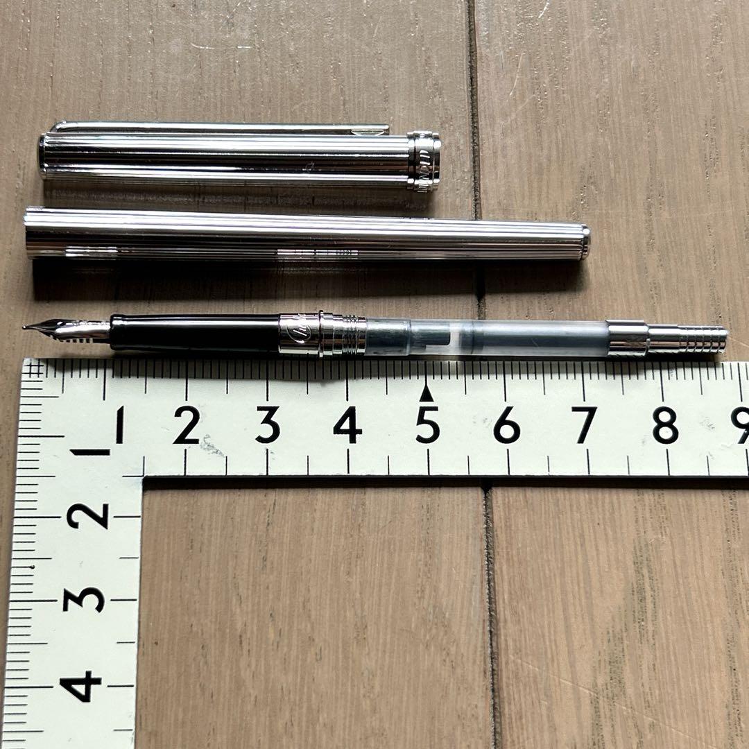 シャレーナ銀 EF ストライプ ブラック セーラー万年筆