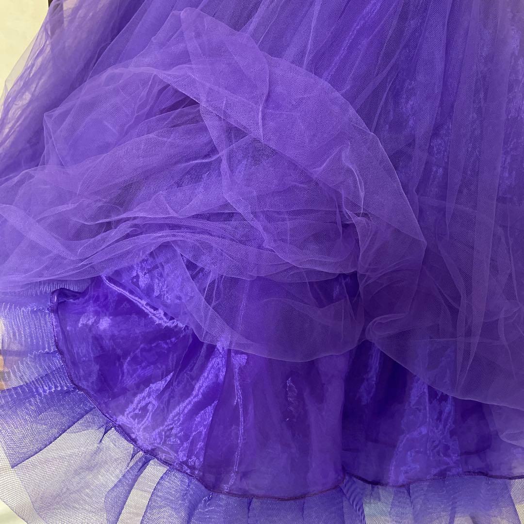 社交ダンス　ドレス　スタンダードドレス　紫　THE ONE ワンピース　衣装