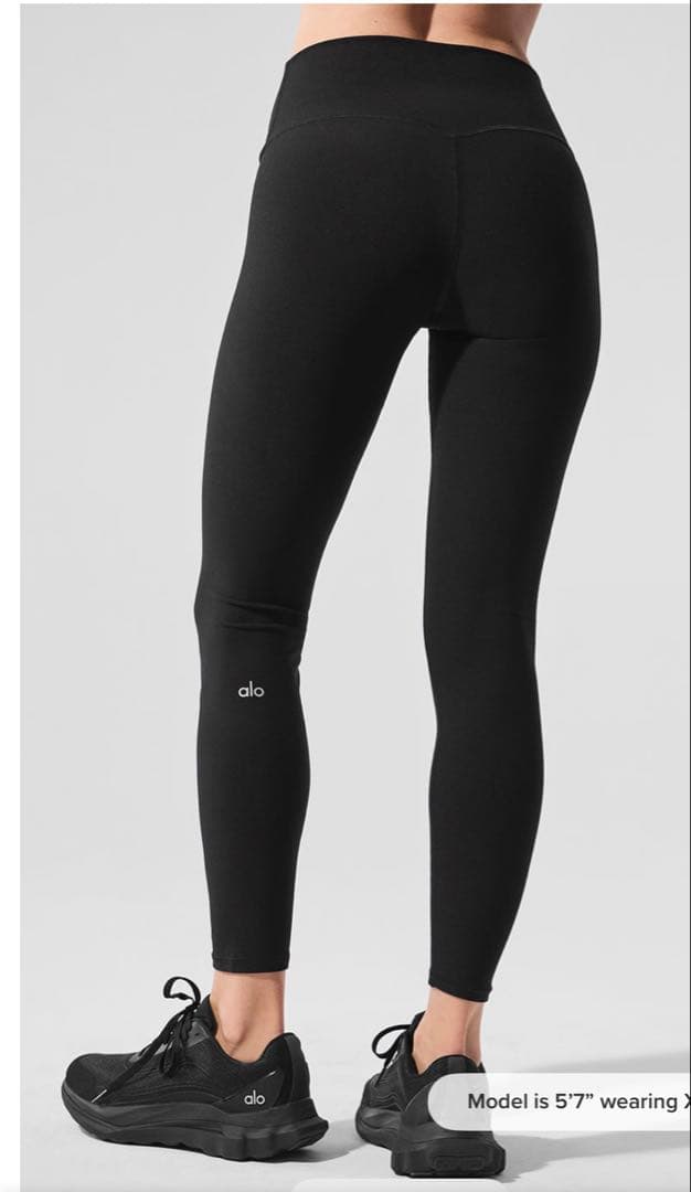 alo ブラック ハイウエスト レギンス
