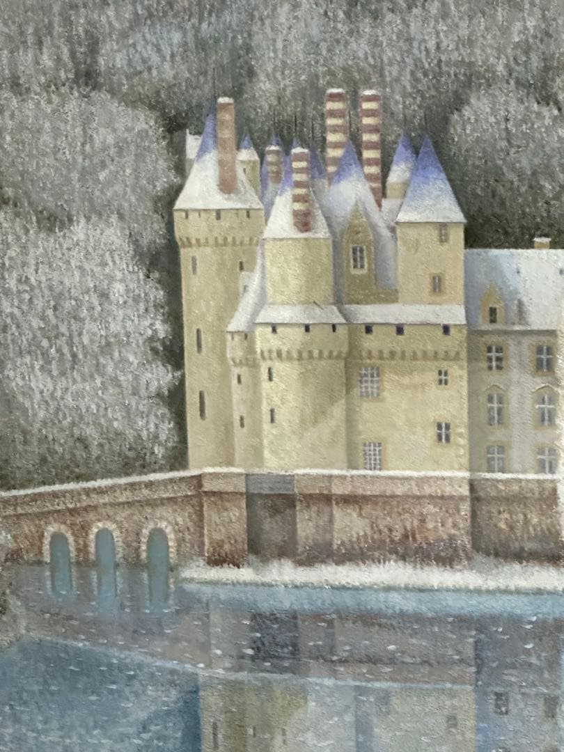 古城　肉筆　油彩　大型絵画　勝呂隆光　風景画 美術品　インテリア　真作保証