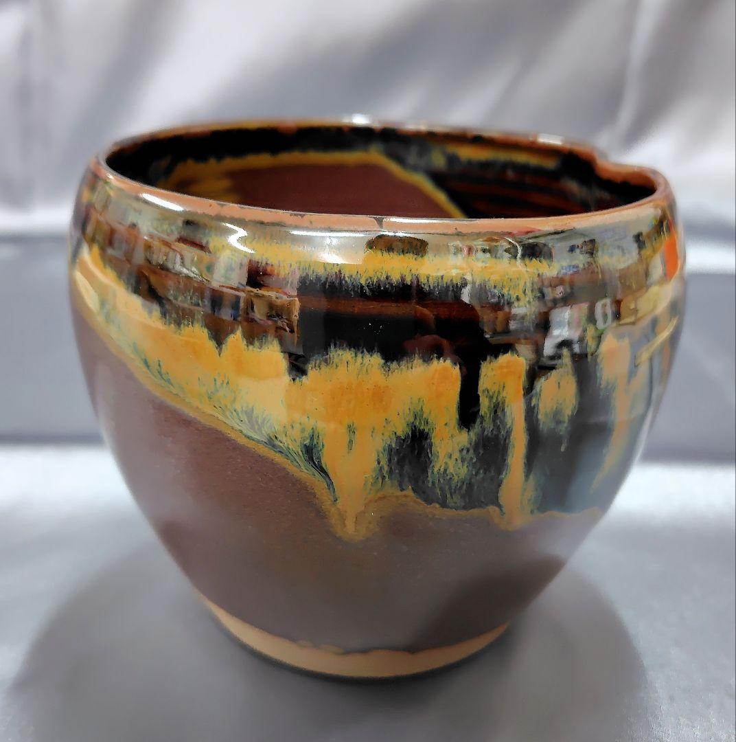 高取作　建水　茶器　煎茶　抹茶　茶道具　昭和レトロ　【新品　未使用品】貴重品