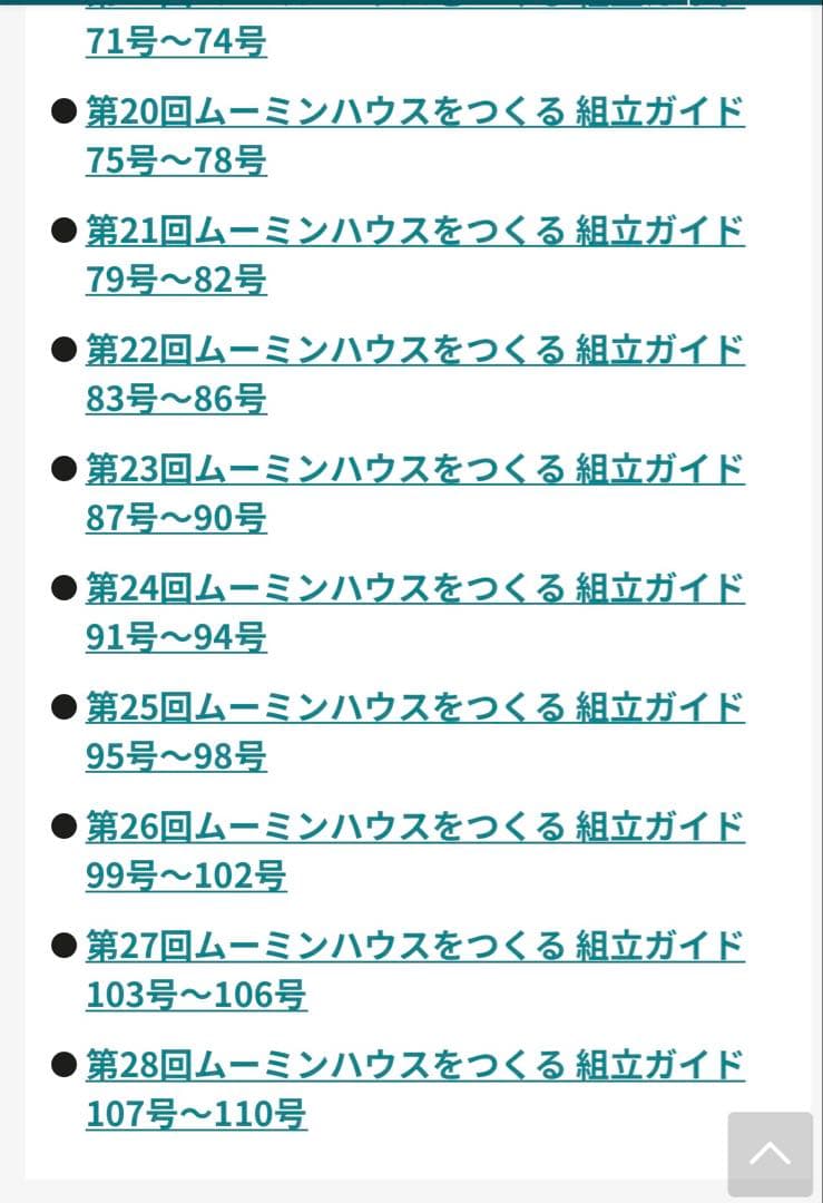デアゴスティーニ　ムーミンハウスをつくる　1〜28