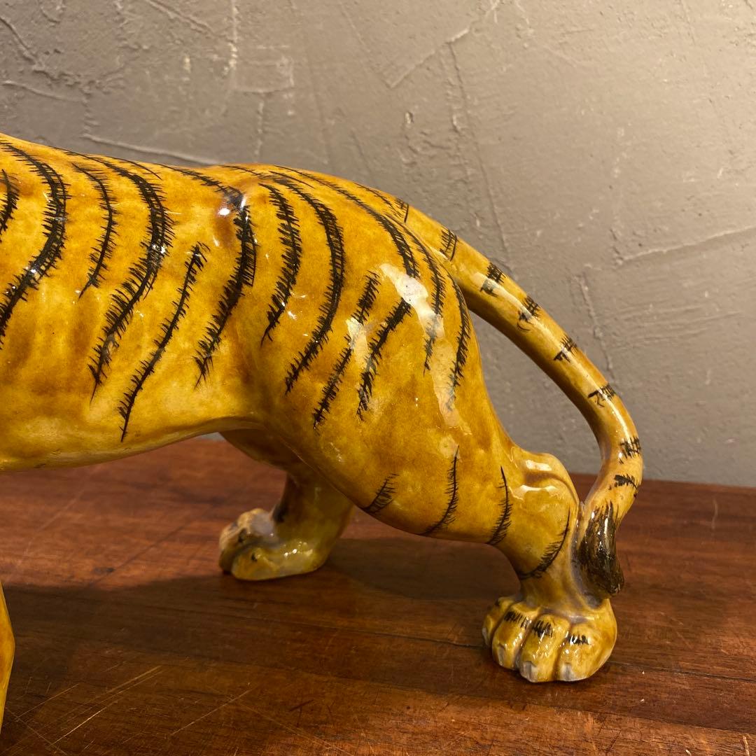 昭和中期 九谷焼 虎置物 オブジェ 美品 骨董品 コレクション