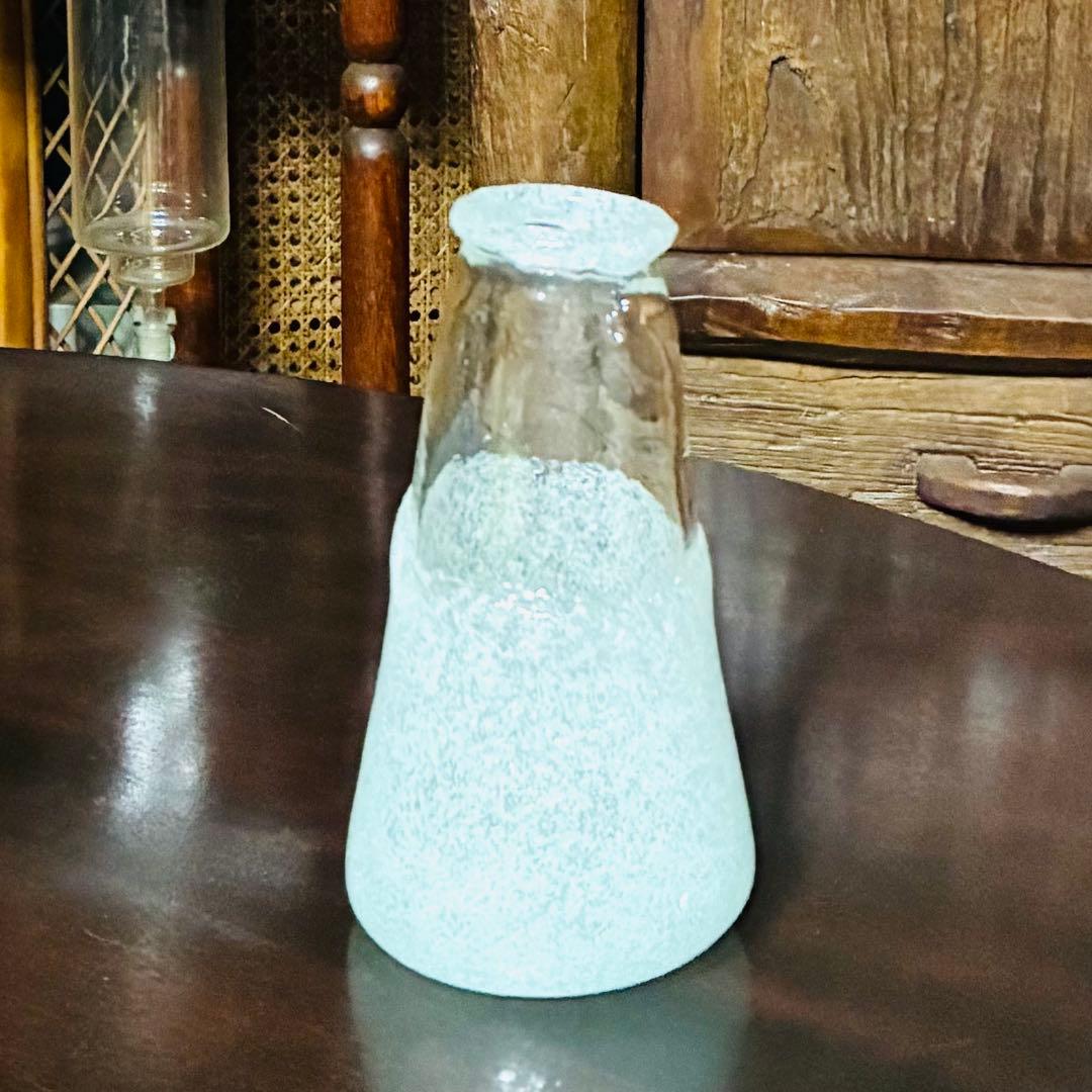 横山秀樹　花入れ　吹きガラス 泡