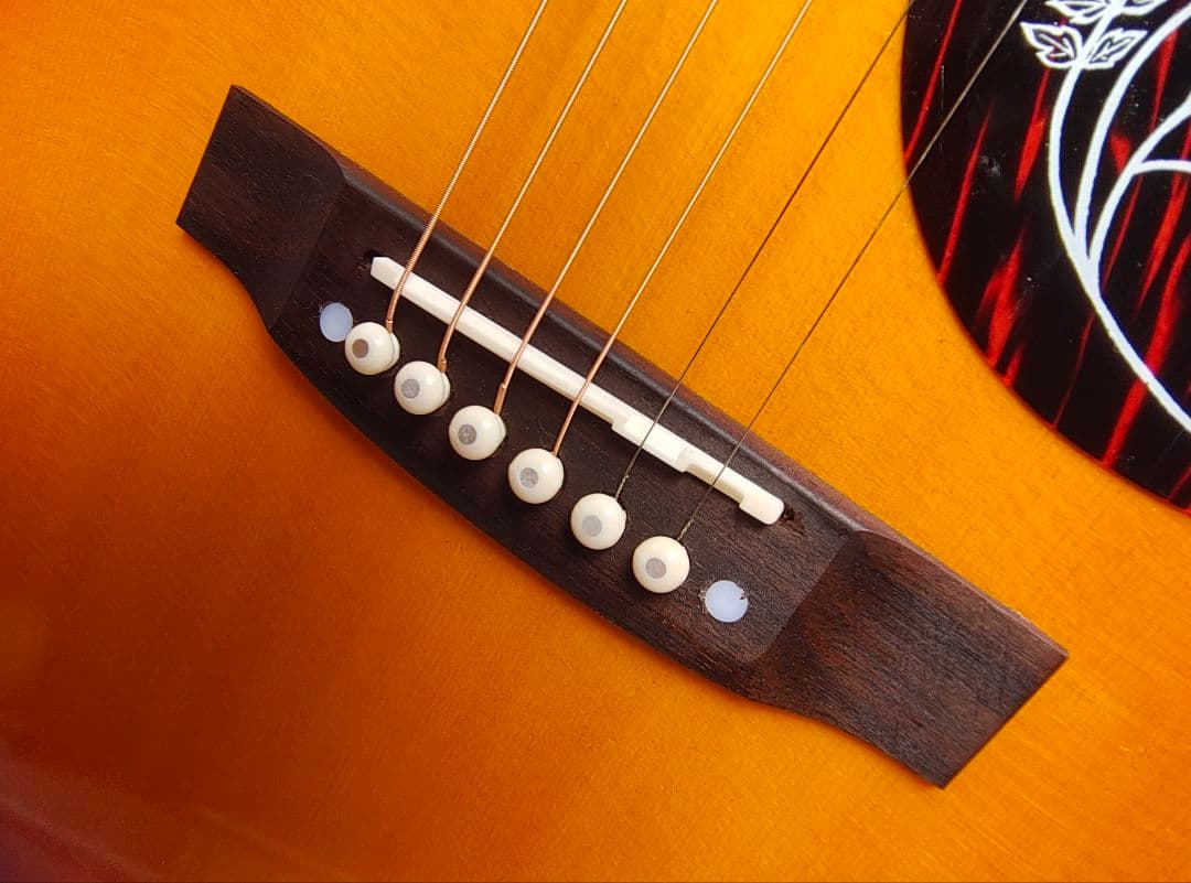 美品 ハミングバード Wピックアップ付エレアコ トップ単板