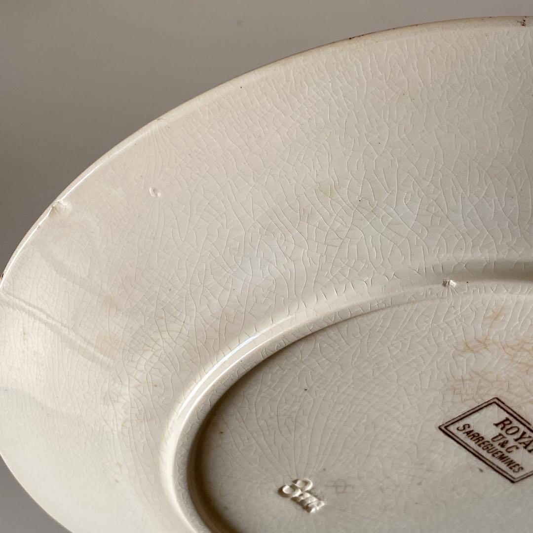 U&C sarreguemines ROYAT茶色　プレート