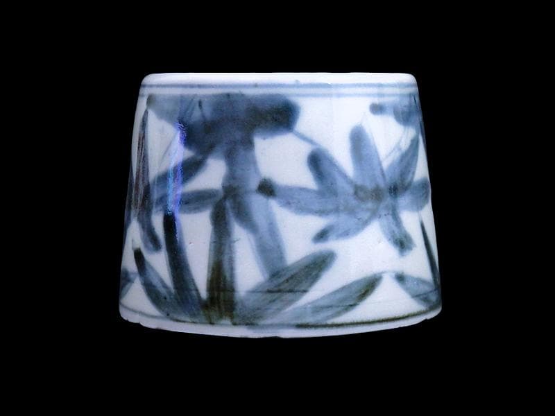 古伊万里　染付　竹笹の図　蕎麦猪口　D372AS-fbue