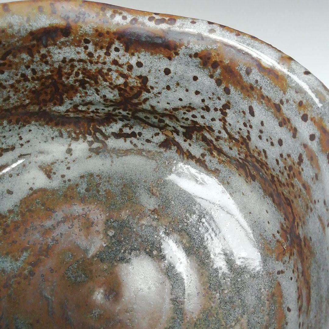 Ｔ４５０　茶碗　『鼡志野　桐紋』『笠原窯　水野二郎 造』『禅海書付』共箱　茶道具