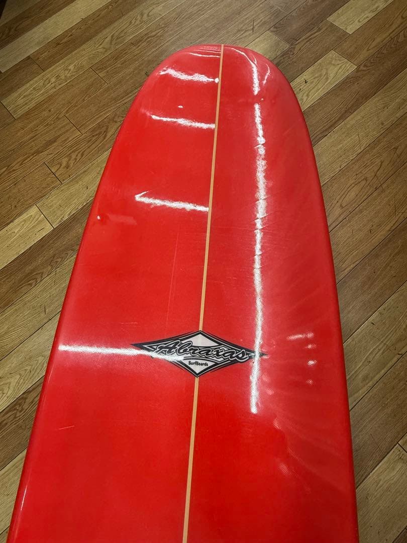 ロングボード サーフボード クリーム色 赤