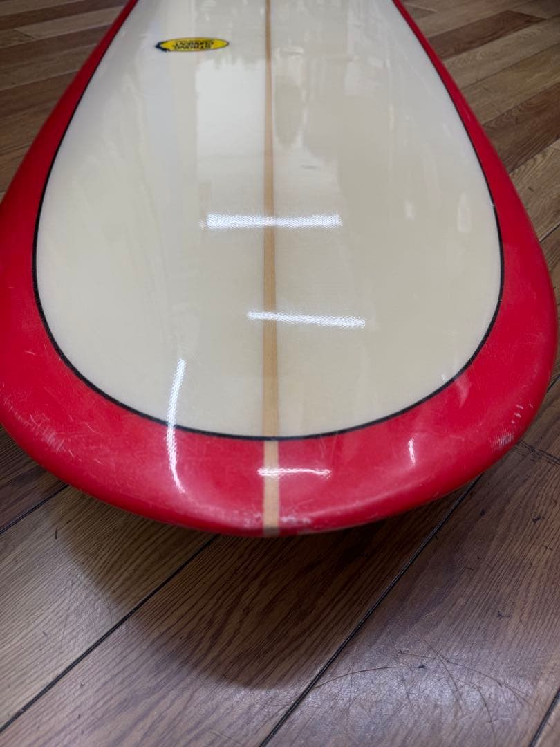 ロングボード サーフボード クリーム色 赤