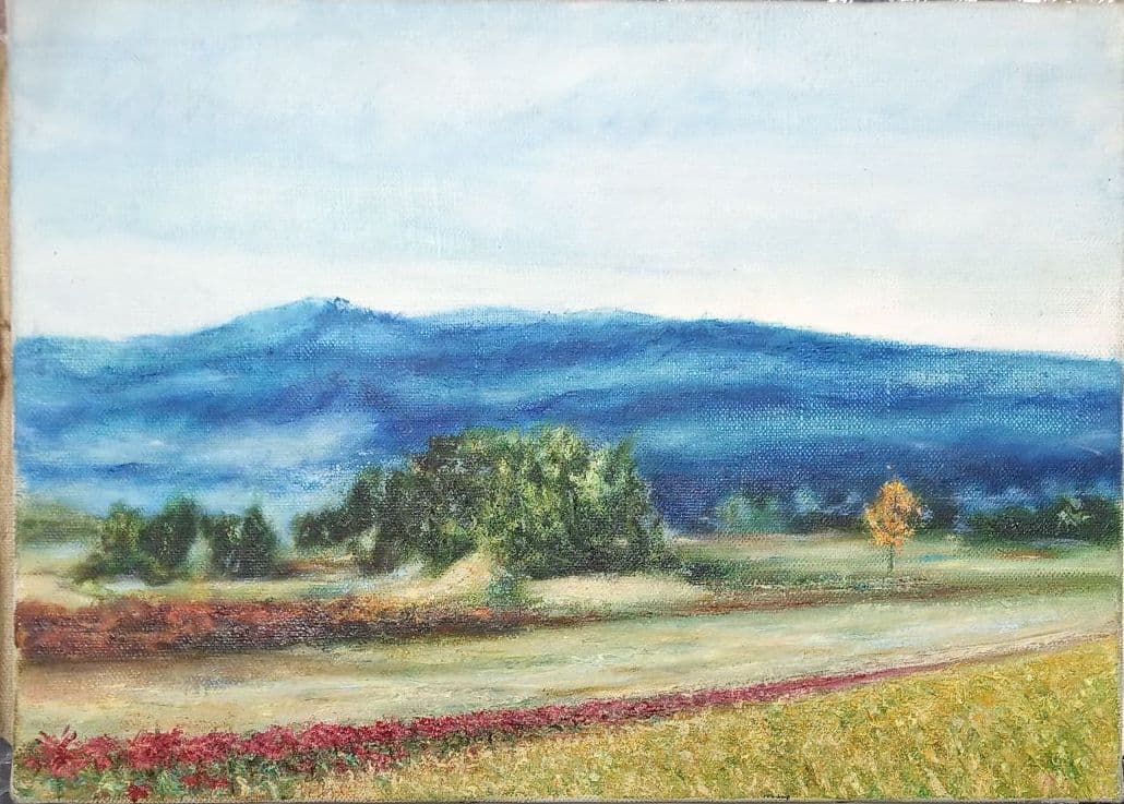 石器時代〜　弥生時代の風景画　F 4　真作　肉筆　癒やし　ほっとする一時　　　！