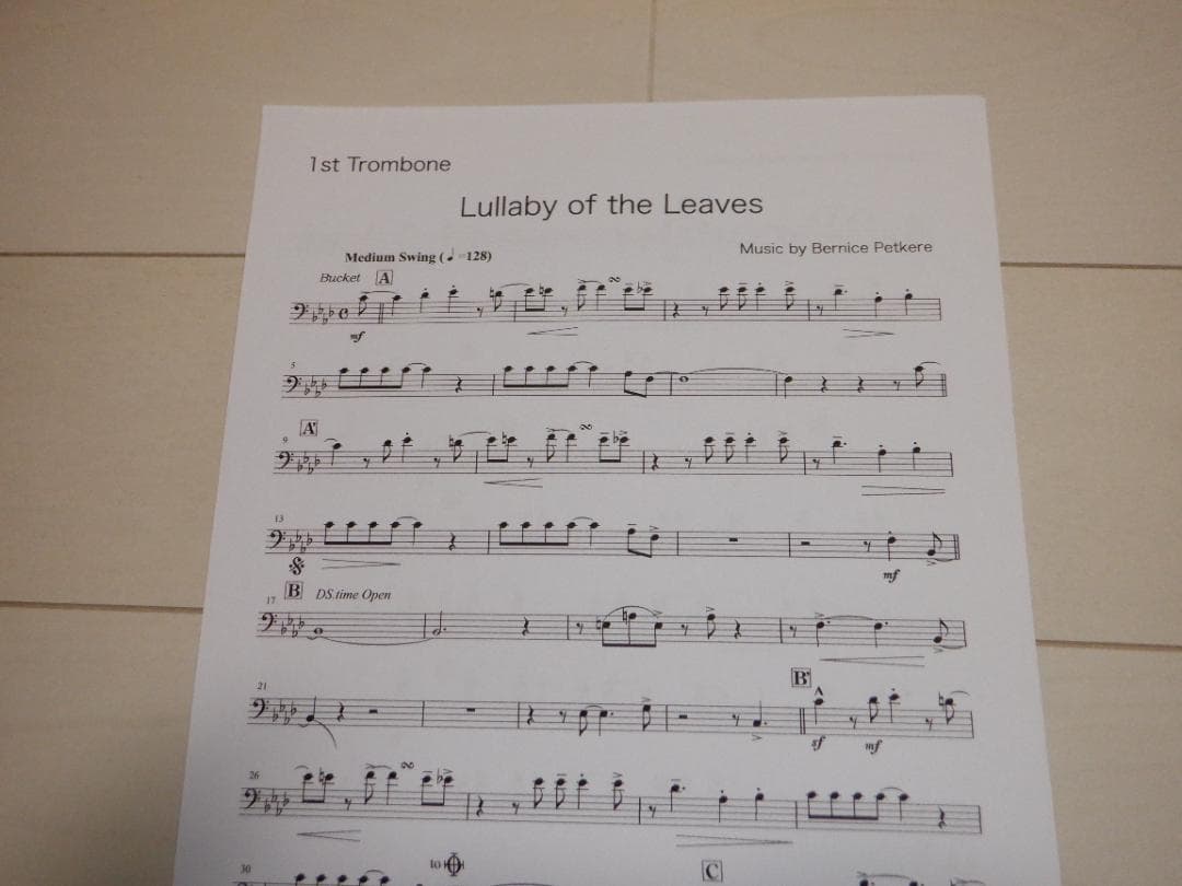 ビッグバンド楽譜「Lullaby of the Leaves」（絶版）