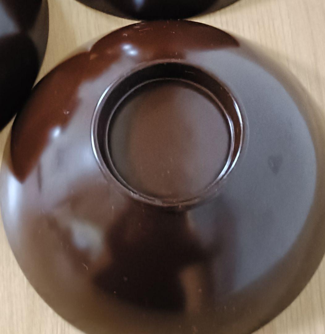 金彩銀杏に胡桃漆椀　5客揃い　汁椀