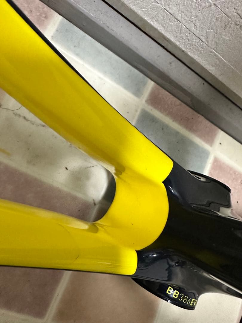 【マル 】GARNEAU GENNIX A1 ロードバイクフレーム 黒/黄