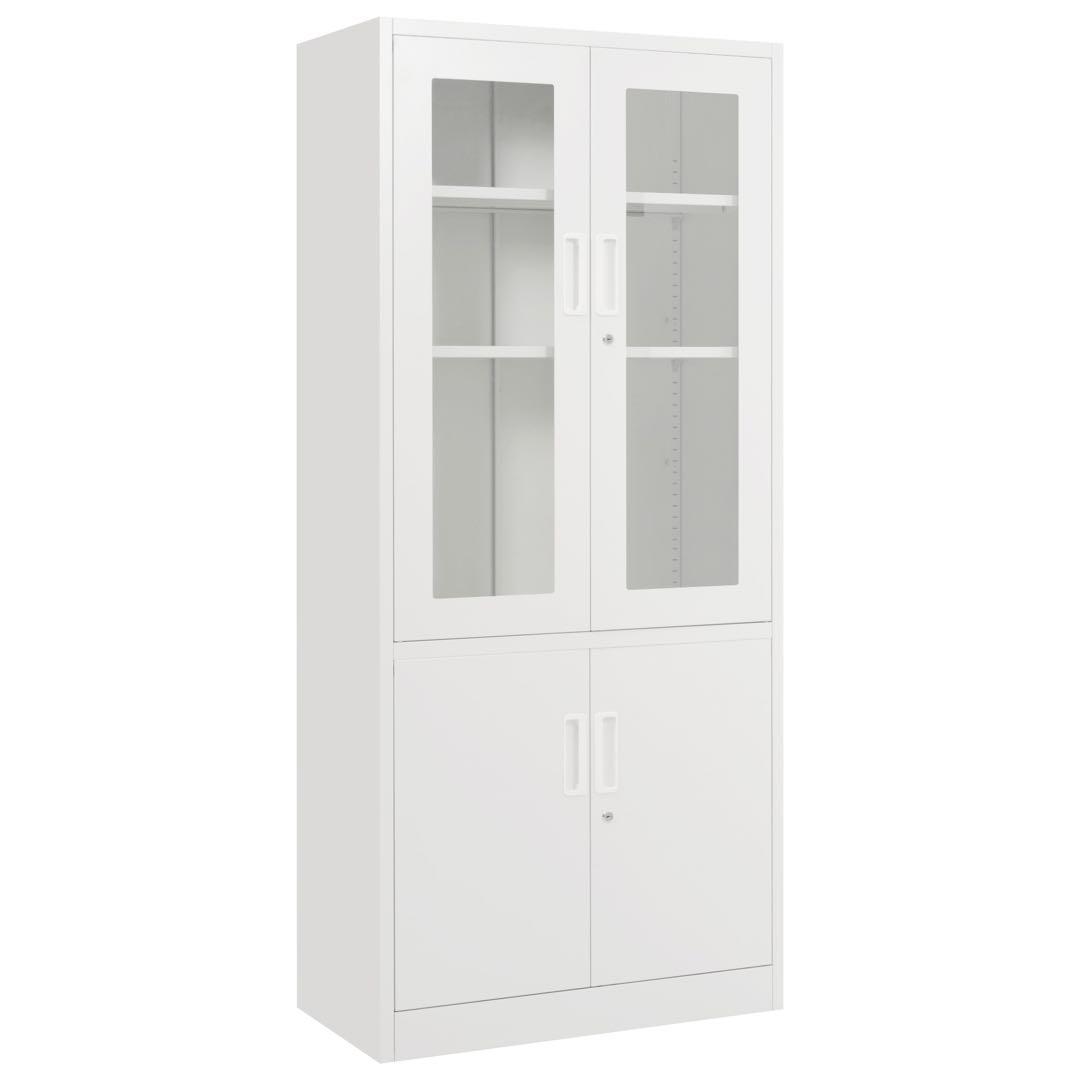 【新品】両開きスチール書庫 高さ180cm 棚板可動 A4対応