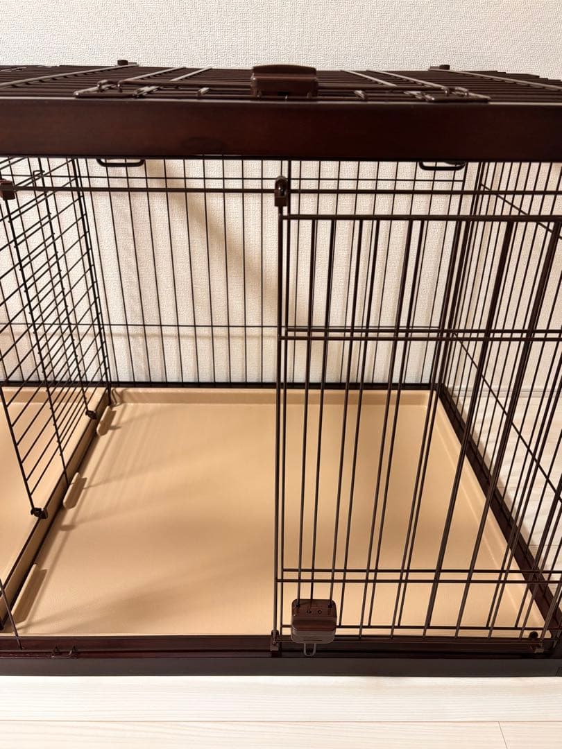ペティオ 犬ケージ ブラウン ワイドサイズ
