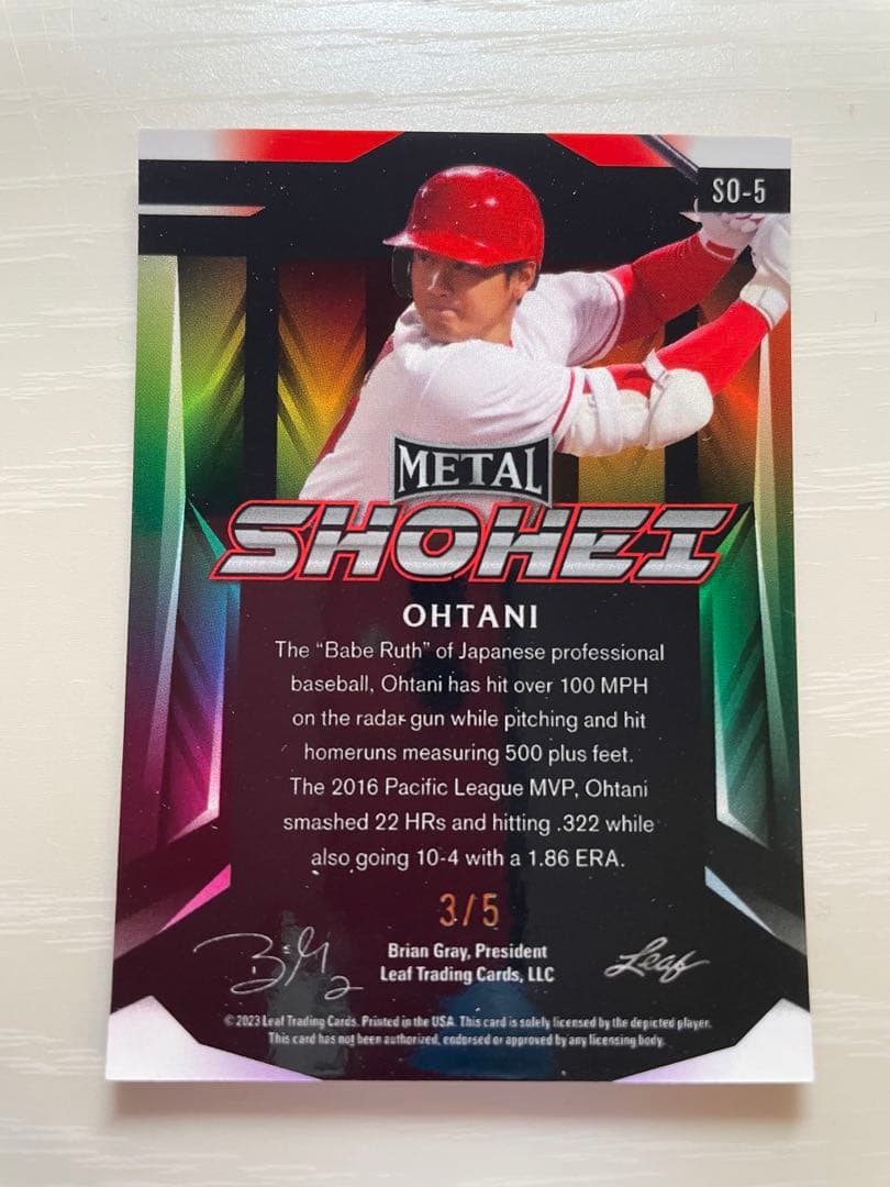 【世界5枚限定】大谷翔平　LEAF L オレンジリフラクター