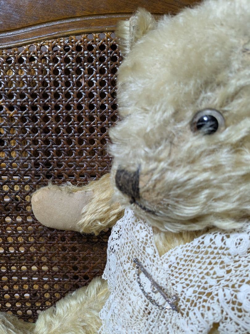 ヴィンテージ テディベア レース襟付き