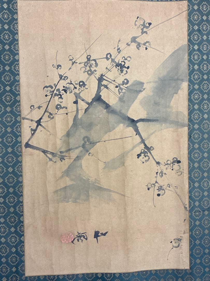 掛軸　光雲筆　梅花図　紙本淡彩　肉筆作品　縦110cm×横60cm