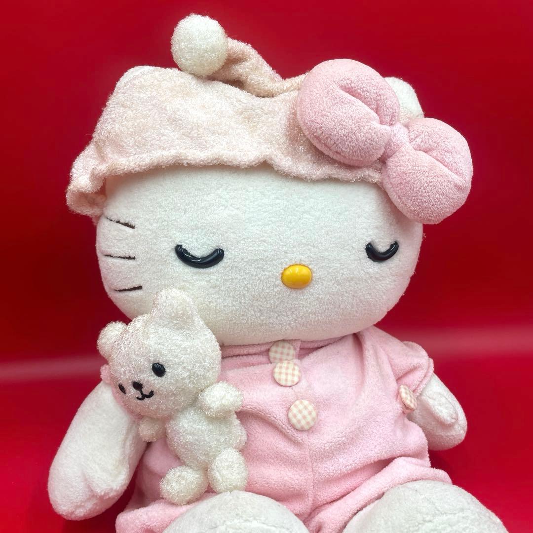 希少　激レア　2002製　ハローキティ　おやすみドール　くま　ぬいぐるみ　レトロ