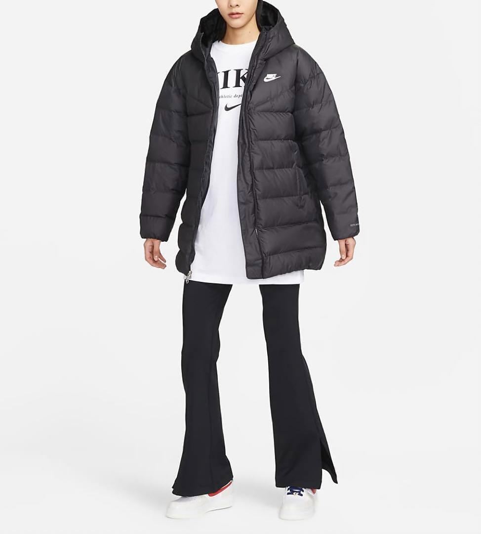 Sナイキ ダウンジャケット ウィンドランナー ダウンコート ベンチコート 黒色