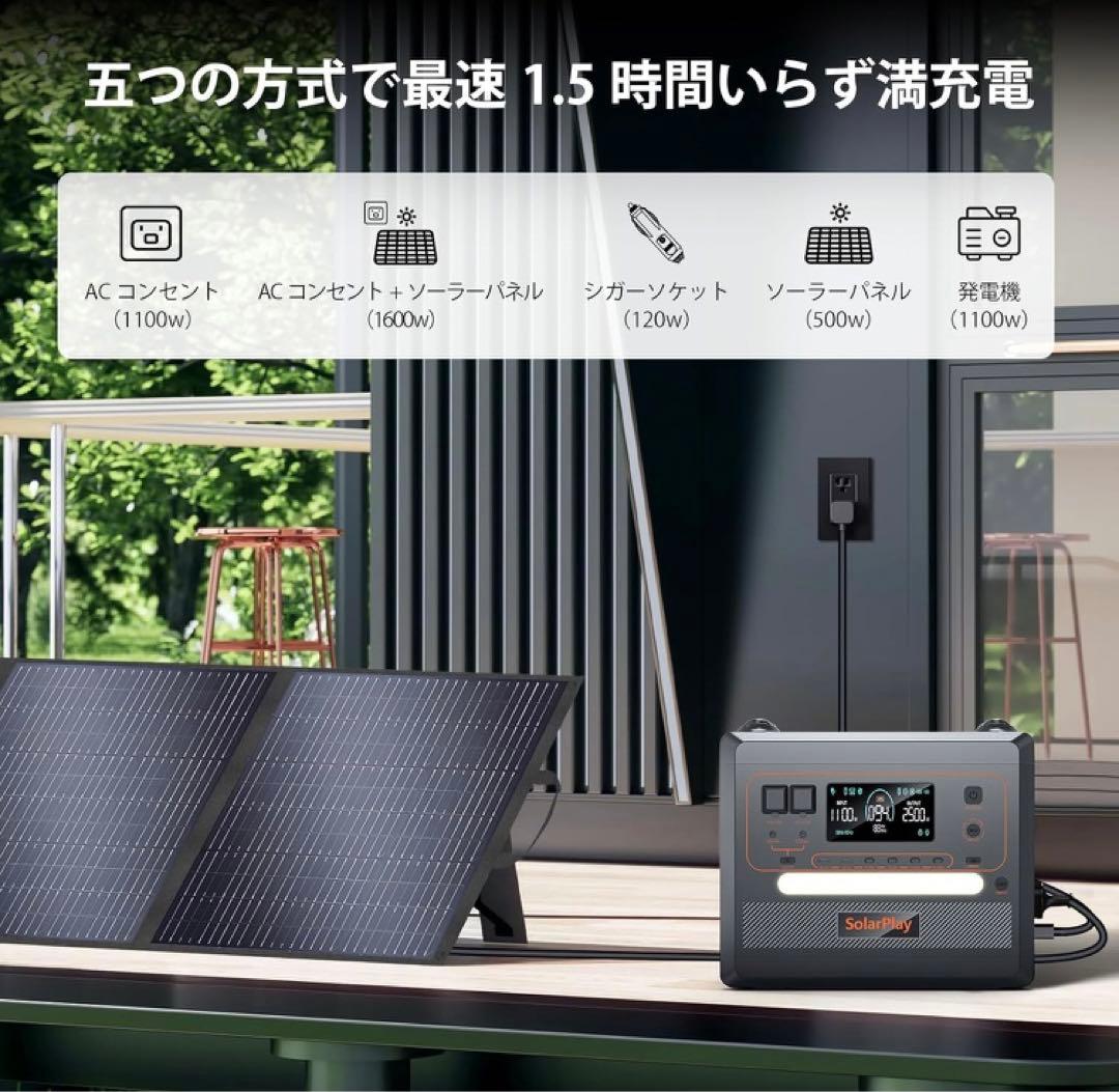 m*a様 SolarPlay ポータブル電源 2300Wh 14ポート