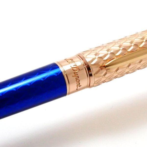 デュポンS.T.Dupont 420030L ドラゴン ギヨシェ ブルー 万年筆