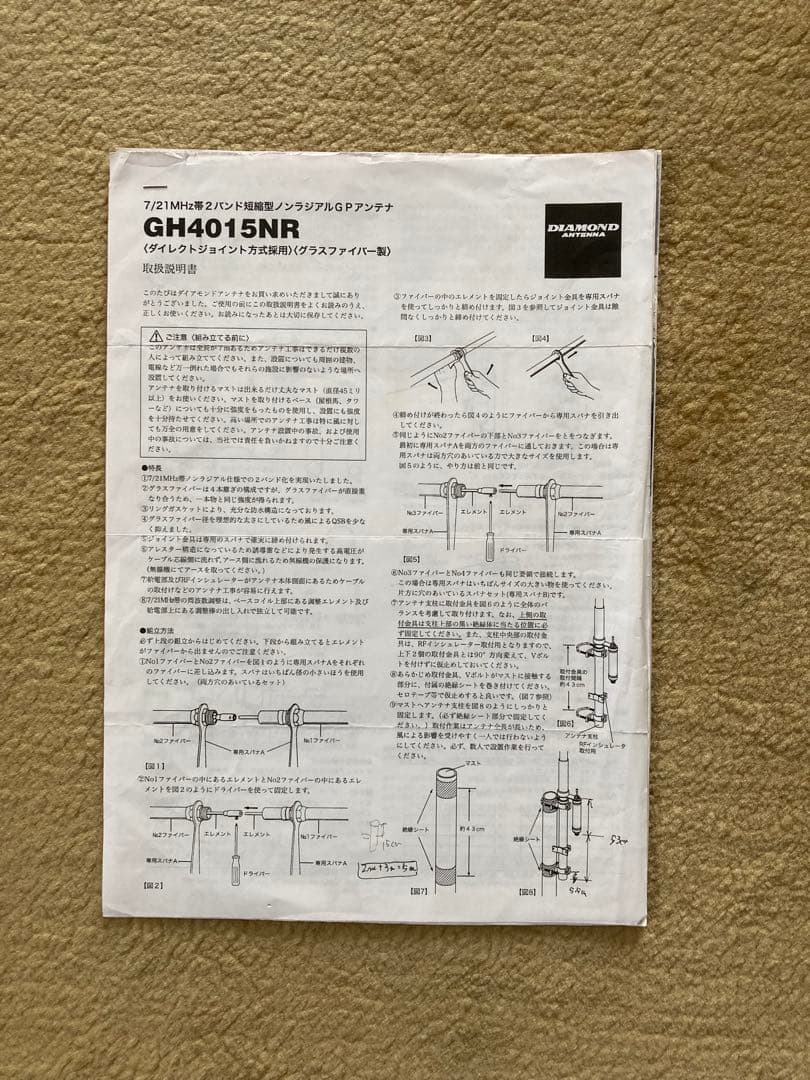 7／21 ノンラジアルGPアンテナ GH4015NR グラスファイバー製