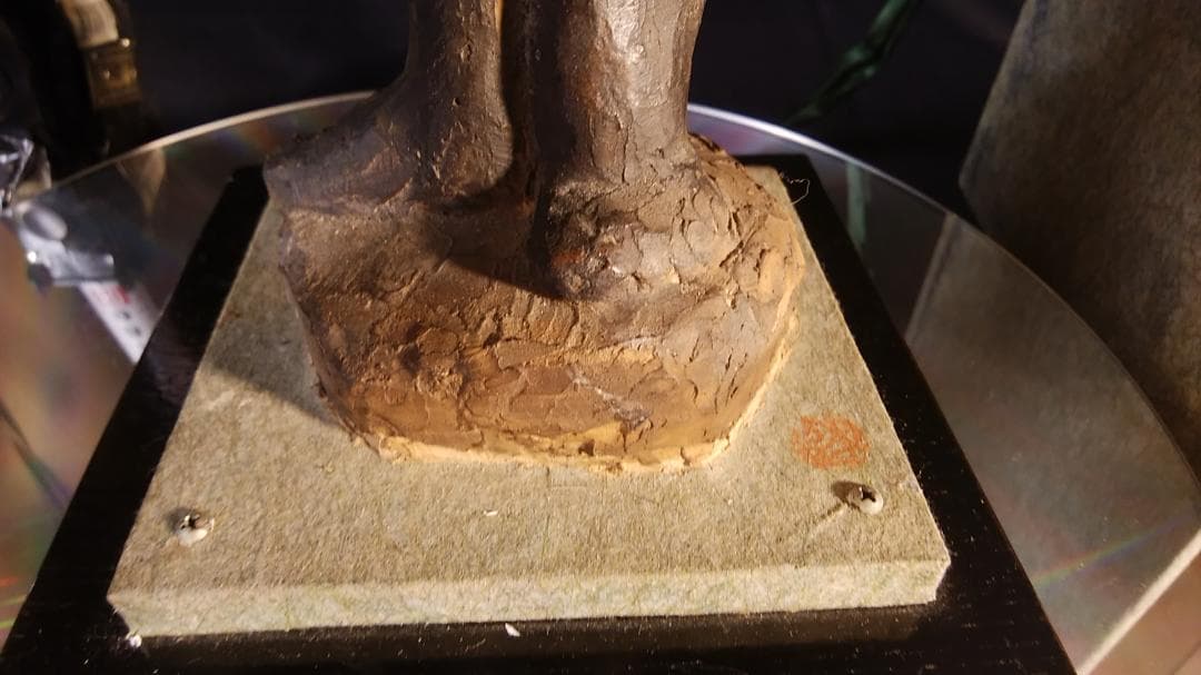 松本作【乾漆少女像】高５９cm◆木箱付き◆古代銅像様ブロンズ彫刻風裸婦ドール人形