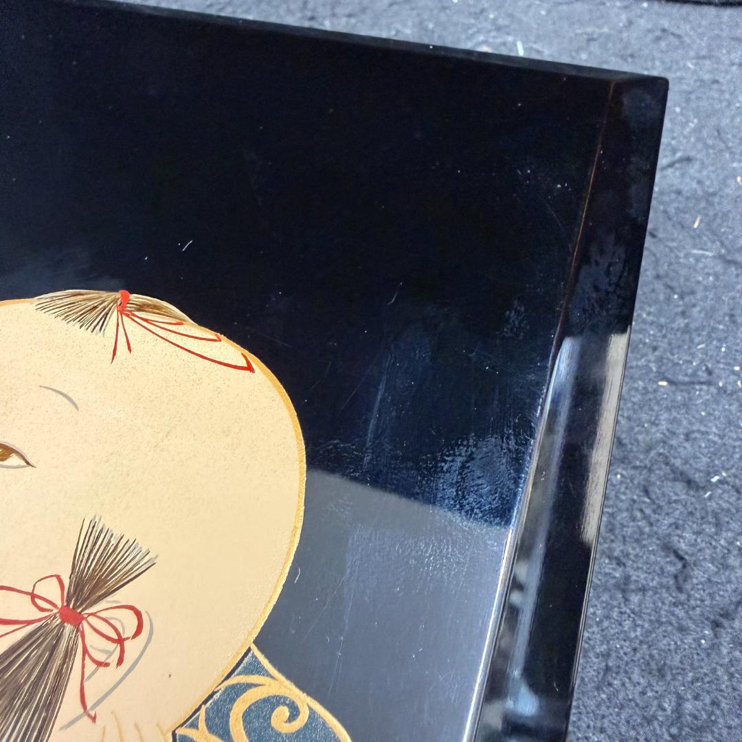 硯箱 平安 象彦 蒔絵 象嵌 硯 水滴 書道具　唐子紋