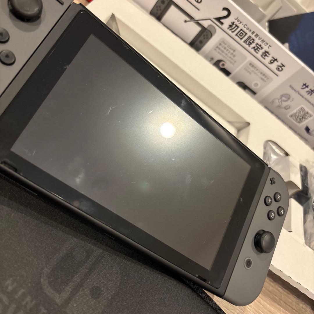Nintendo Switch グレー本体セット 箱説明書 付属品　ケース付き