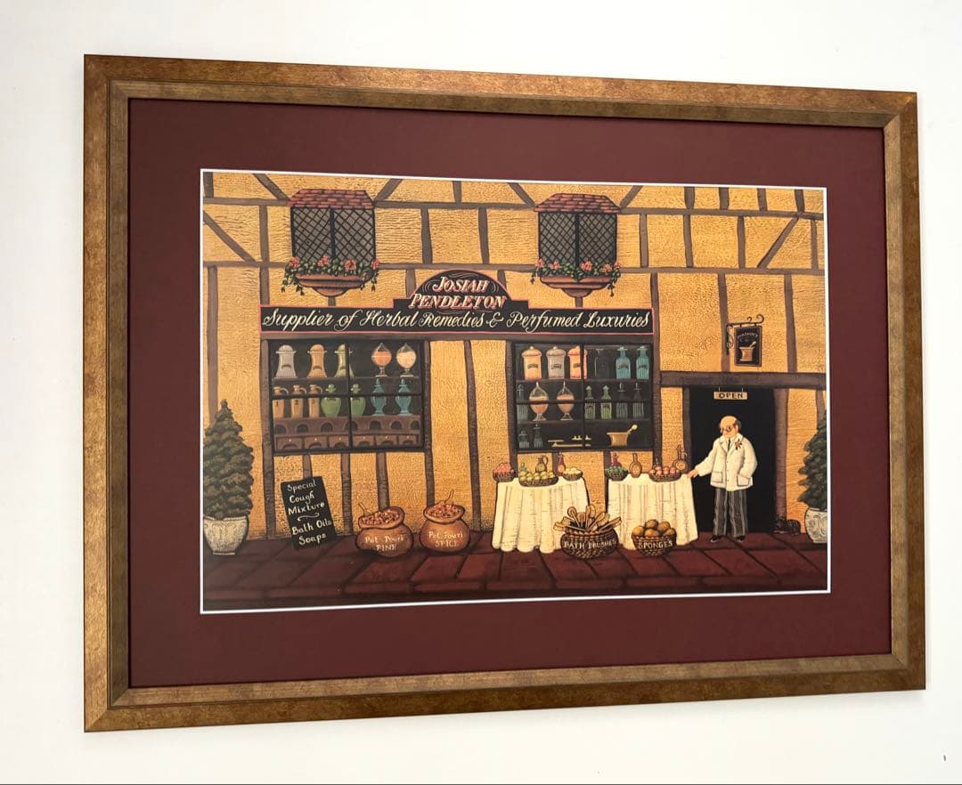 アンティーク 雑貨屋 アート レトロ ポスター（大）絵画 （B）