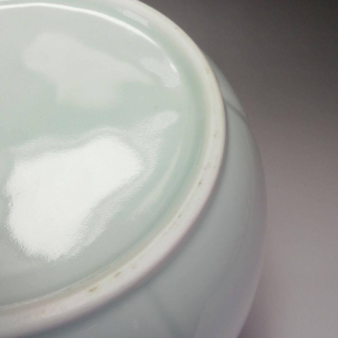 Ｓ３１４　水指　『藍鍋島』『染付瓜文』『りすつまみ』『中村公法作』　共箱　茶道具