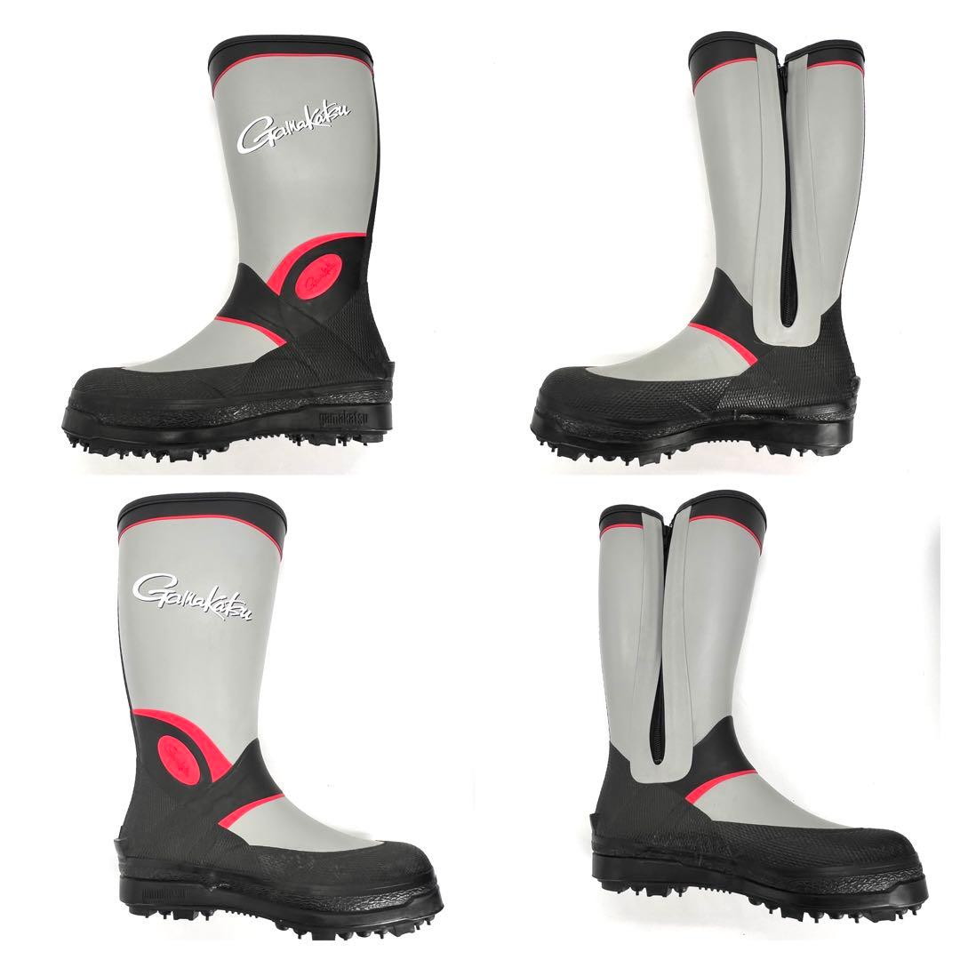 【美品】がまかつ　フェルトスパイクブーツ　グレー×ブラック Lサイズ