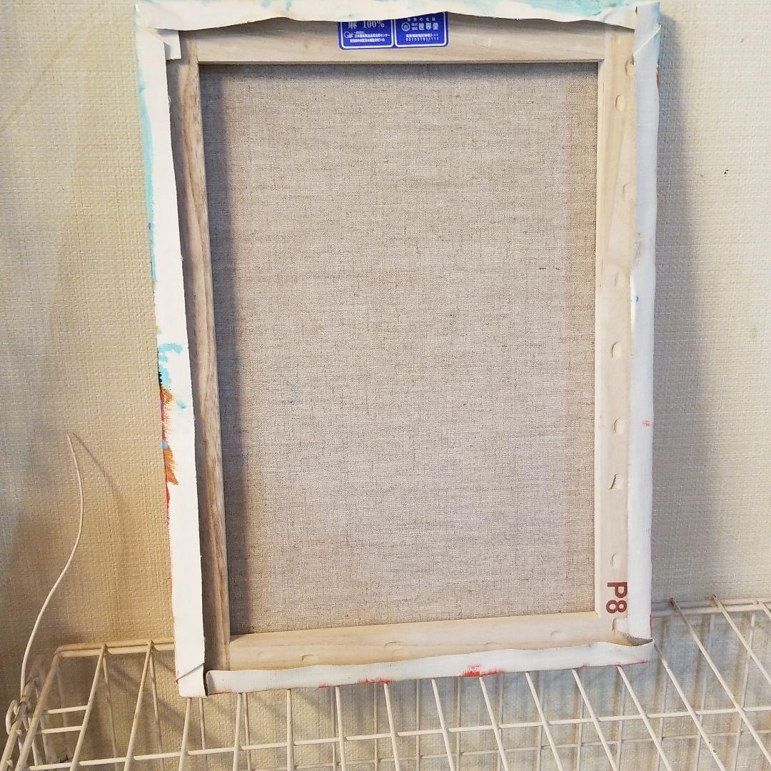 油絵　花びらたち　抽象画