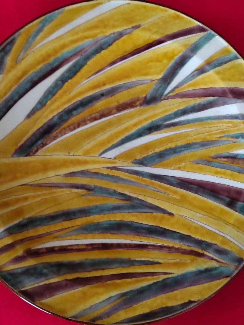 九谷焼五十吉作/飾り大皿/共箱/共布