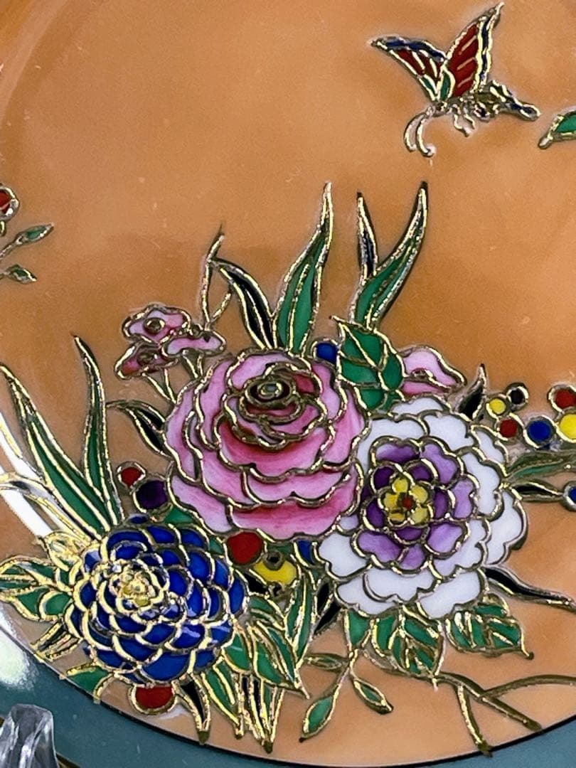 オールドノリタケ ラスター彩 ２枚セット 蝶 バラ 縁金盛り 小皿 プレート