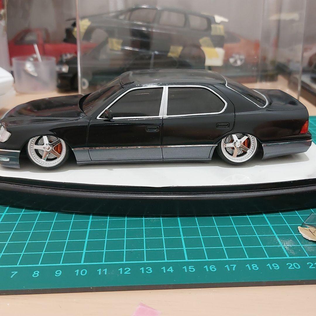 プラモ　アオシマ　セルシオ　タイヤ　ホイール　シャコタン