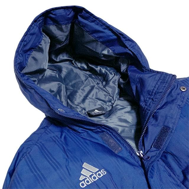 美品✨adidas ベンチコート ネイビー M 刺繍ロゴ ダウン フェザー