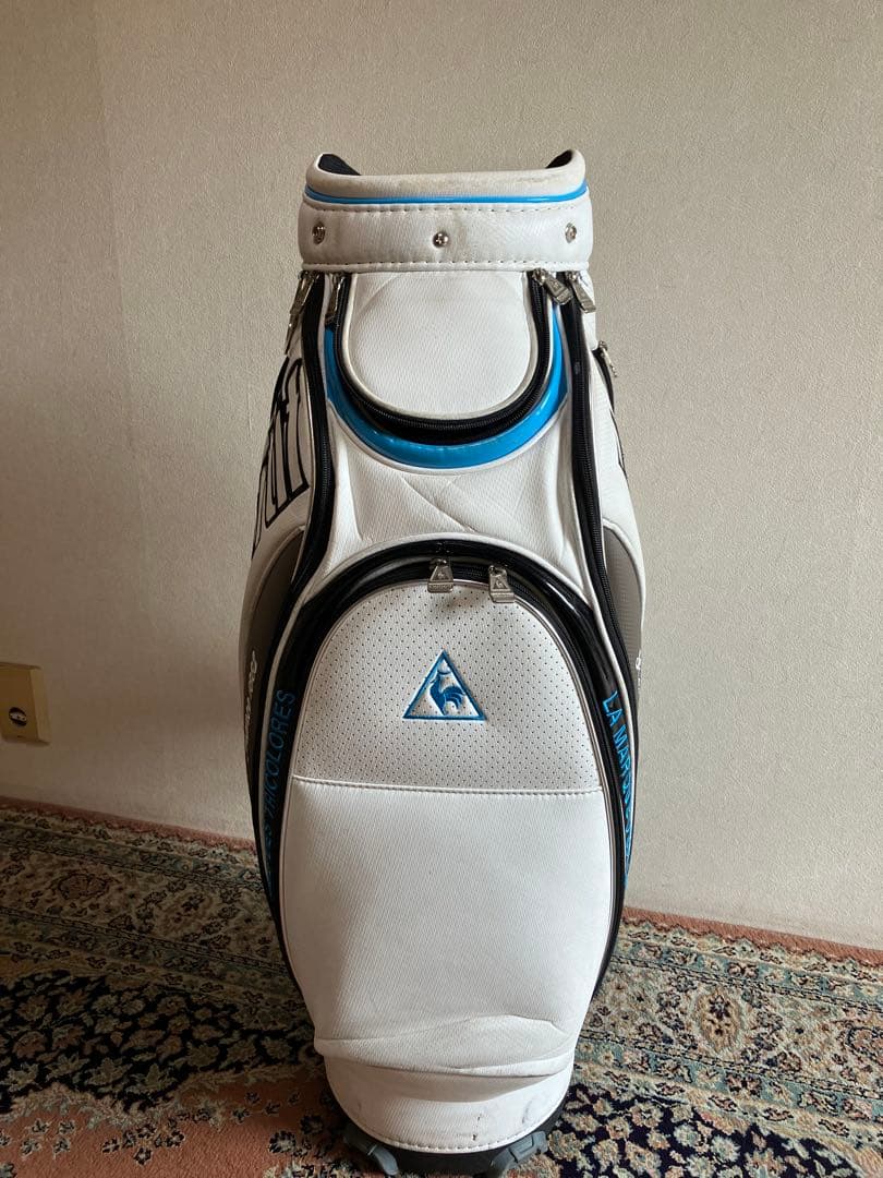 le coq sportif キャディバッグ ホワイト/ブルー